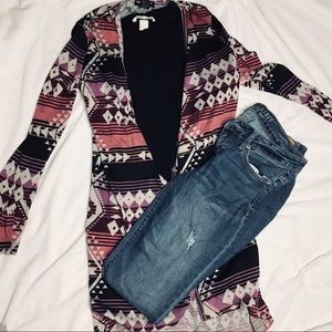 Aztec Print Cardigan